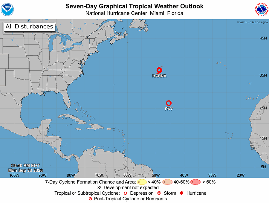 First alert: Tropical Storm Hanna forms as Fay weakens Image