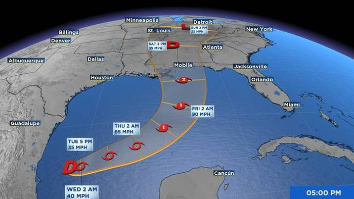 Tropical Depression Forms Over The Gulf Of America Image
