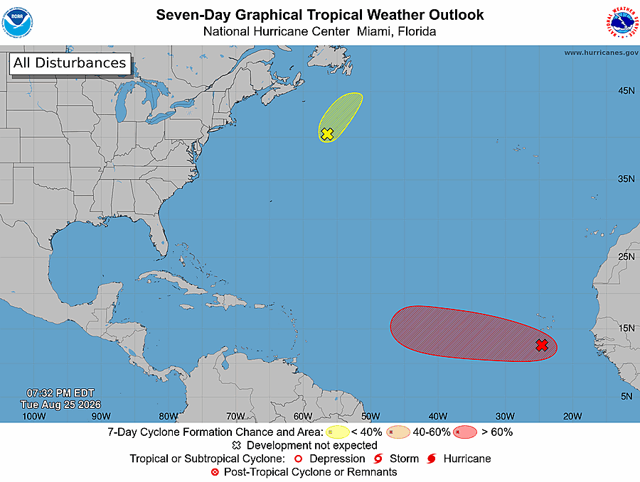 Invest 96L shows signs of development as tropical disturbance in Atlantic Image