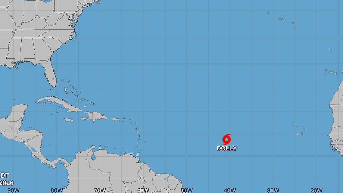 Tropical Storm Dolly forms in central Atlantic. Florida impacts? Image
