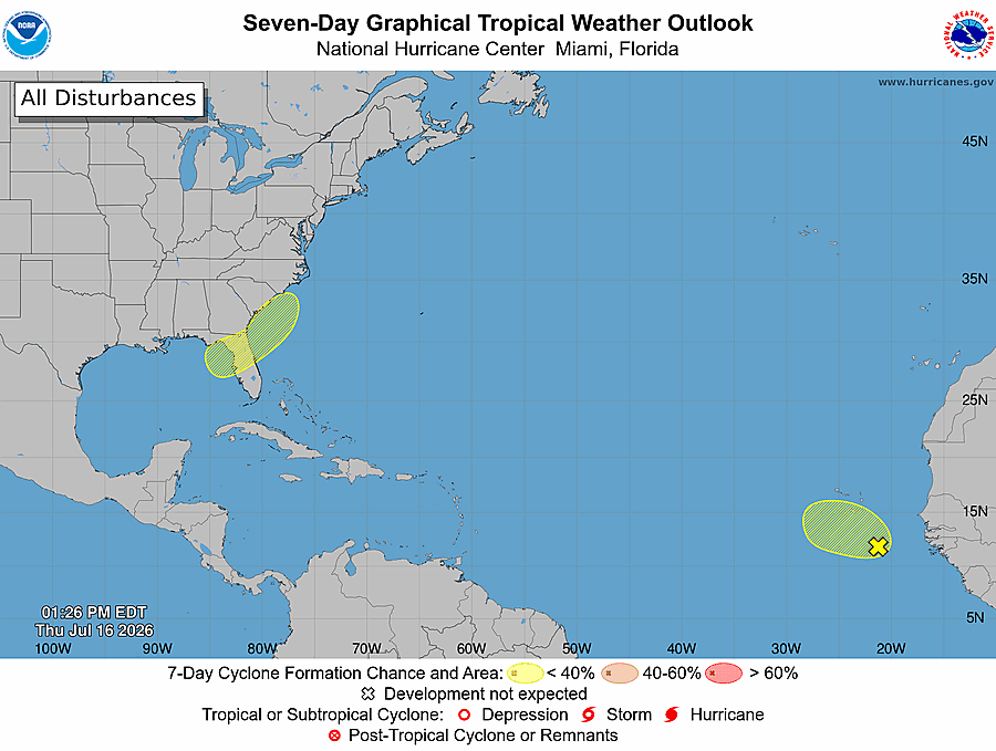 7 Day Tropical Weather Outlook