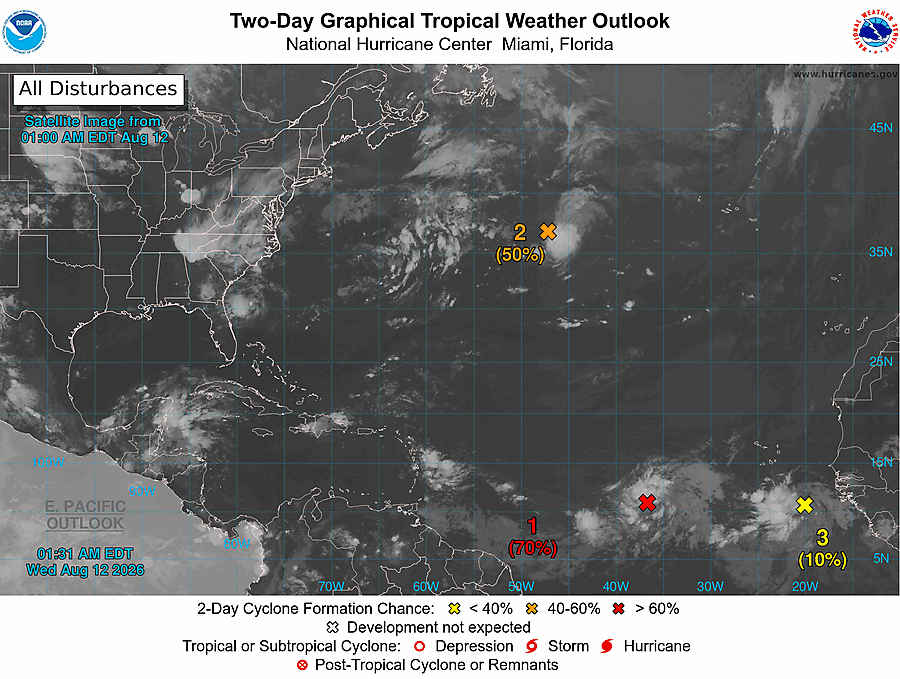 2 Day Tropical Weather Outlook