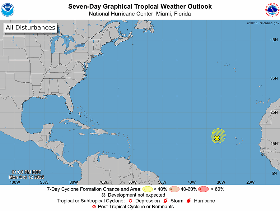 7 Day Tropical Weather Outlook