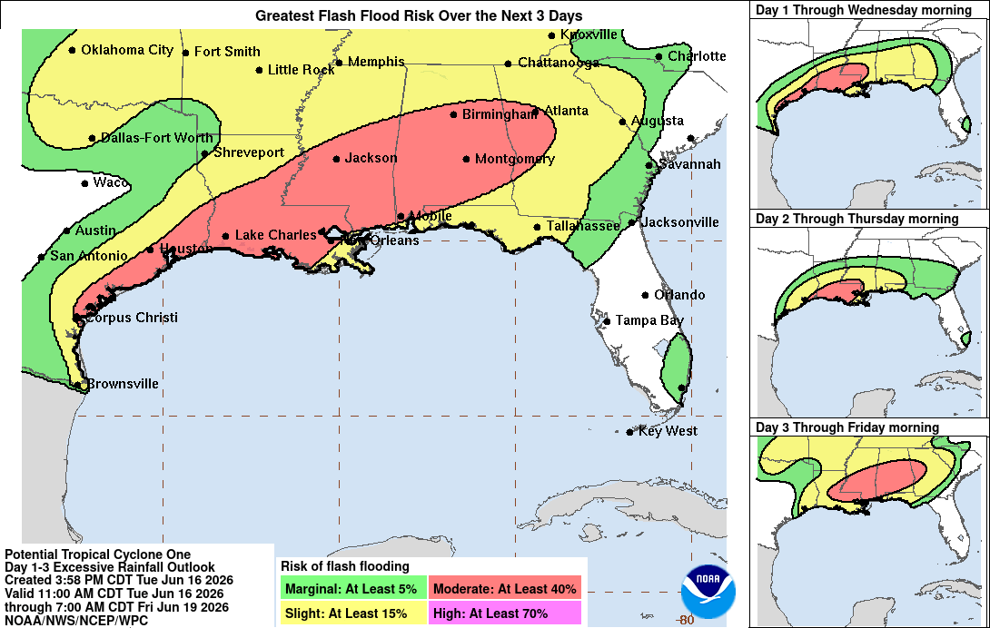 Potential Tropical Cyclone One - Flash Flood Risk