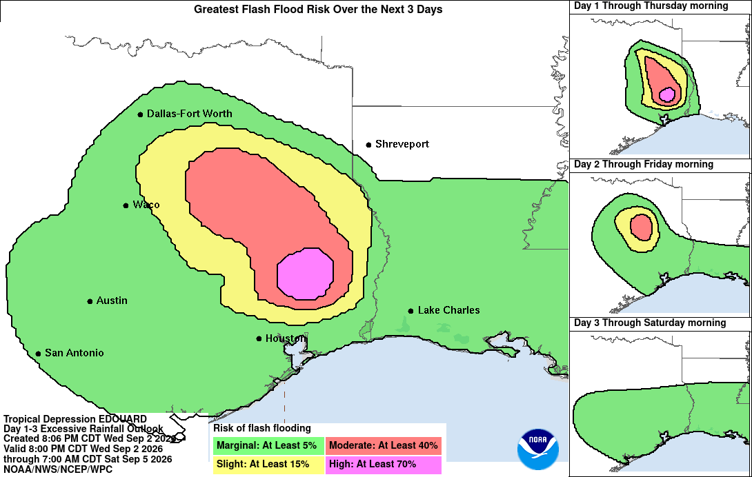 Remnants of Edouard - Flash Flood Risk