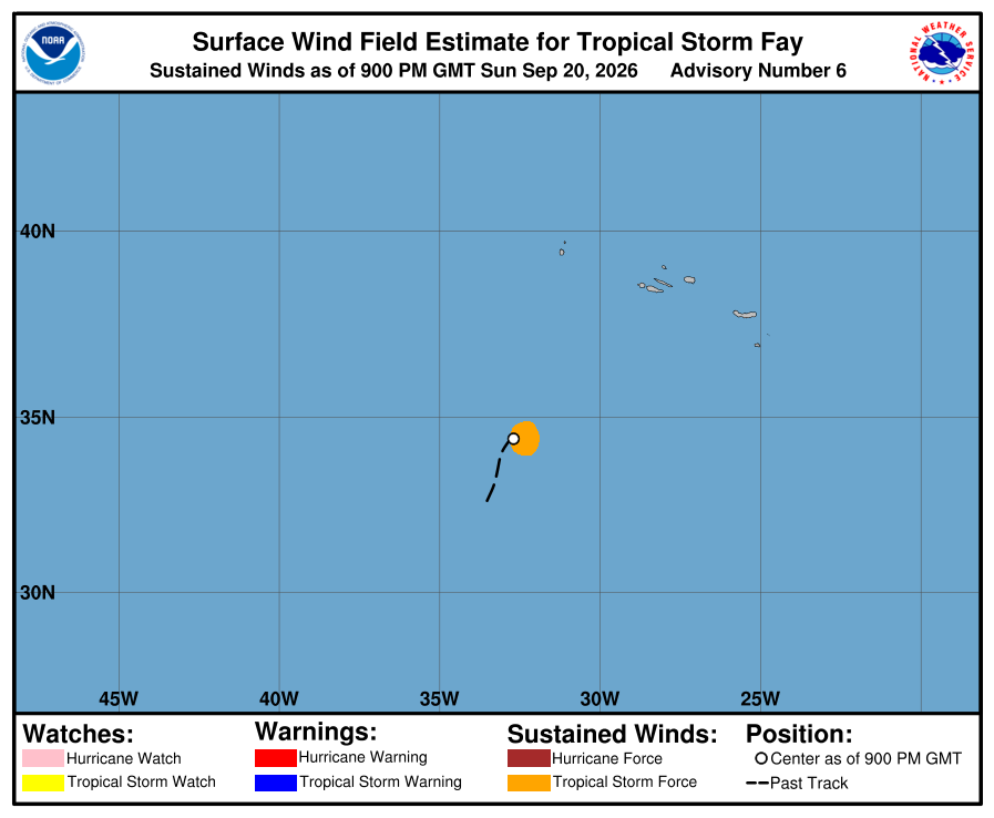 Tropical Storm Fay - Current Wind