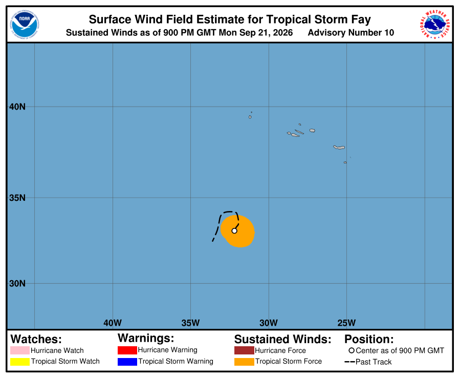 Tropical Storm Fay - Current Wind
